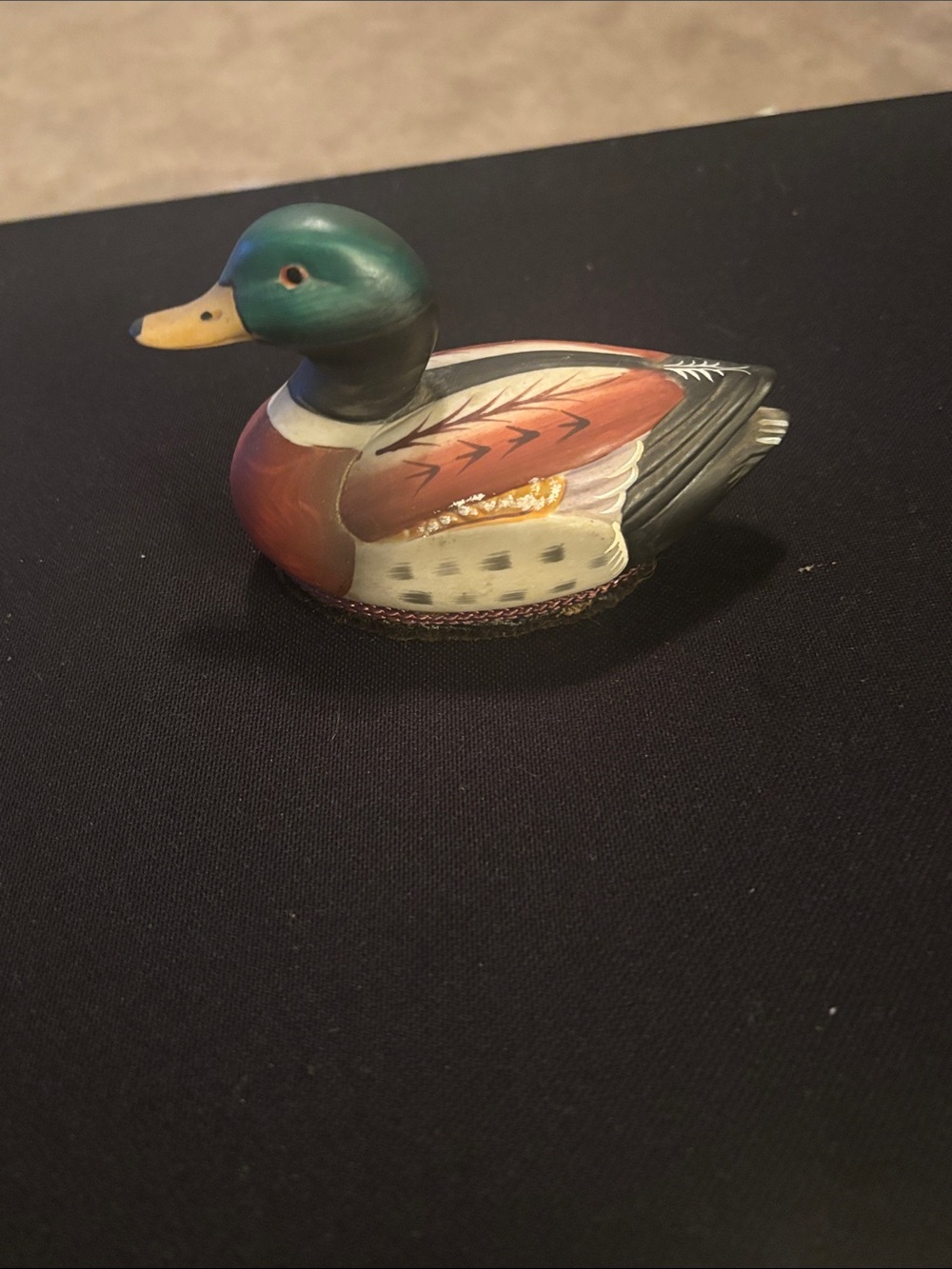 Hand-Painted Mallard Duck Figurine - Green and Brown Jasco 1982